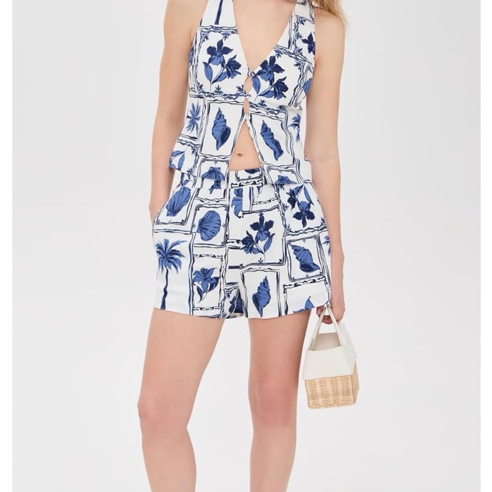 MINKPINK White and Blue Patterned Set